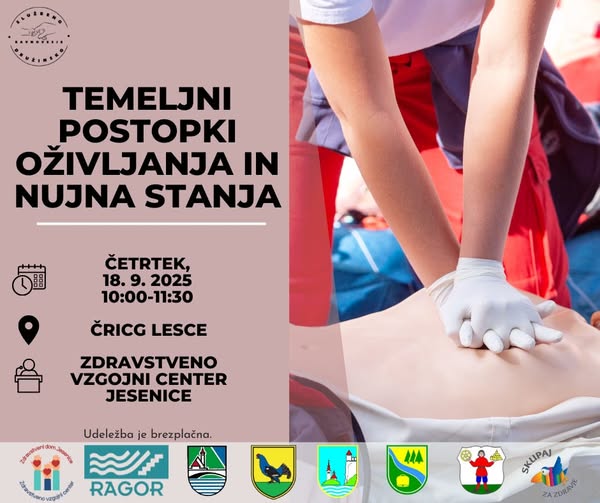 vabilo na delavnico temeljni postopki oživljanja