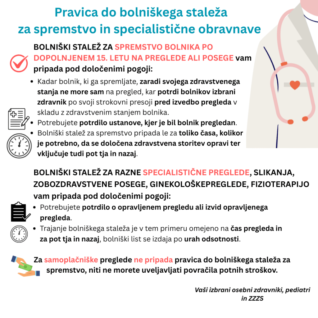 pravica do bolniškega staleža za spremstvo